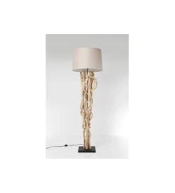 Lampa podłogowa SCULTRA drewno akacja