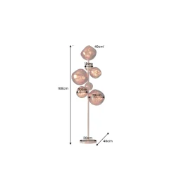 Lampa stojąca LIQUID DIAMOND 170 cm stalowa miedź