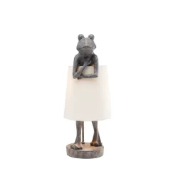 Lampa stołowa Animal Frog 58 cm szaro biała