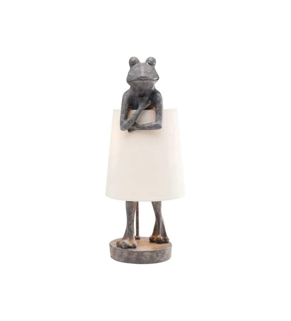 Lampa stołowa Animal Frog 58 cm szaro biała
