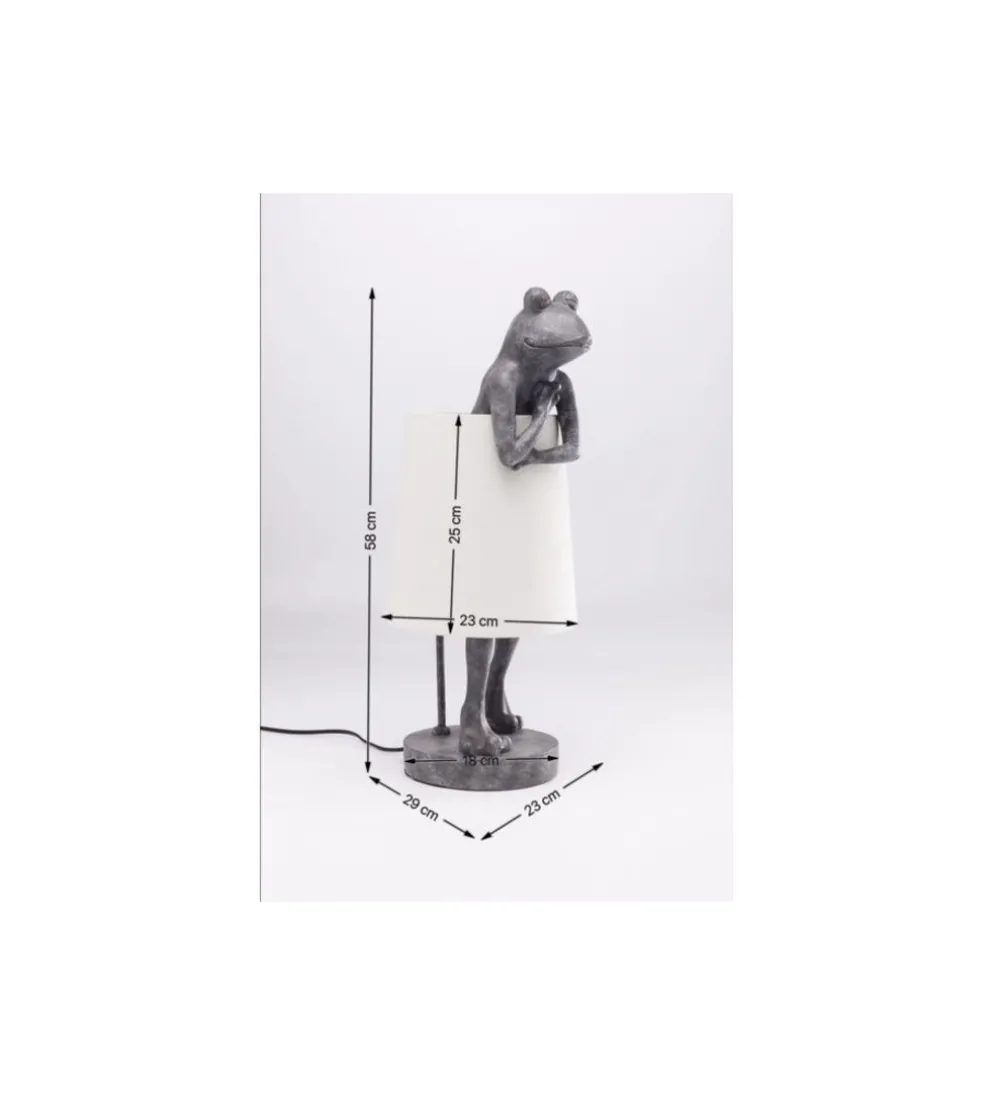Lampa stołowa Animal Frog 58 cm szaro biała