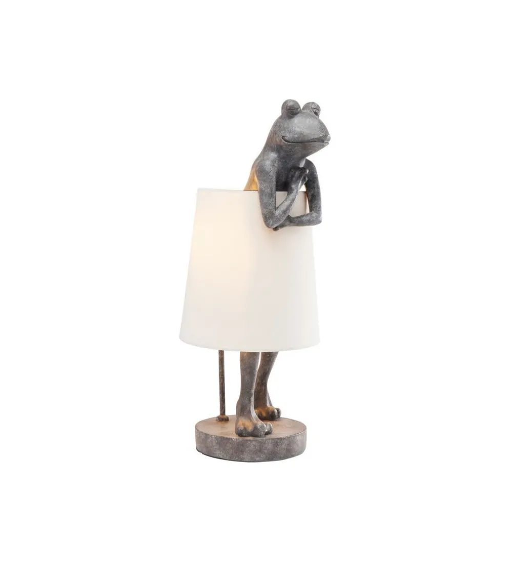 Lampa stołowa Animal Frog 58 cm szaro biała