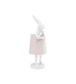 Lampa stołowa Animal Rabbit 68 cm biało różowa