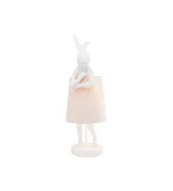 Lampa stołowa Animal Rabbit 68 cm biało różowa