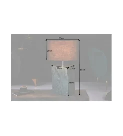 Lampa stołowa BRANDE 55 cm marmur zielona
