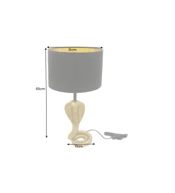 Lampa stołowa COBRA 65 cm czarna złota