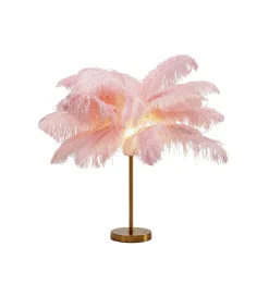 Lampa stołowa FEATHER PALM 60 Cm  Pióra różowa