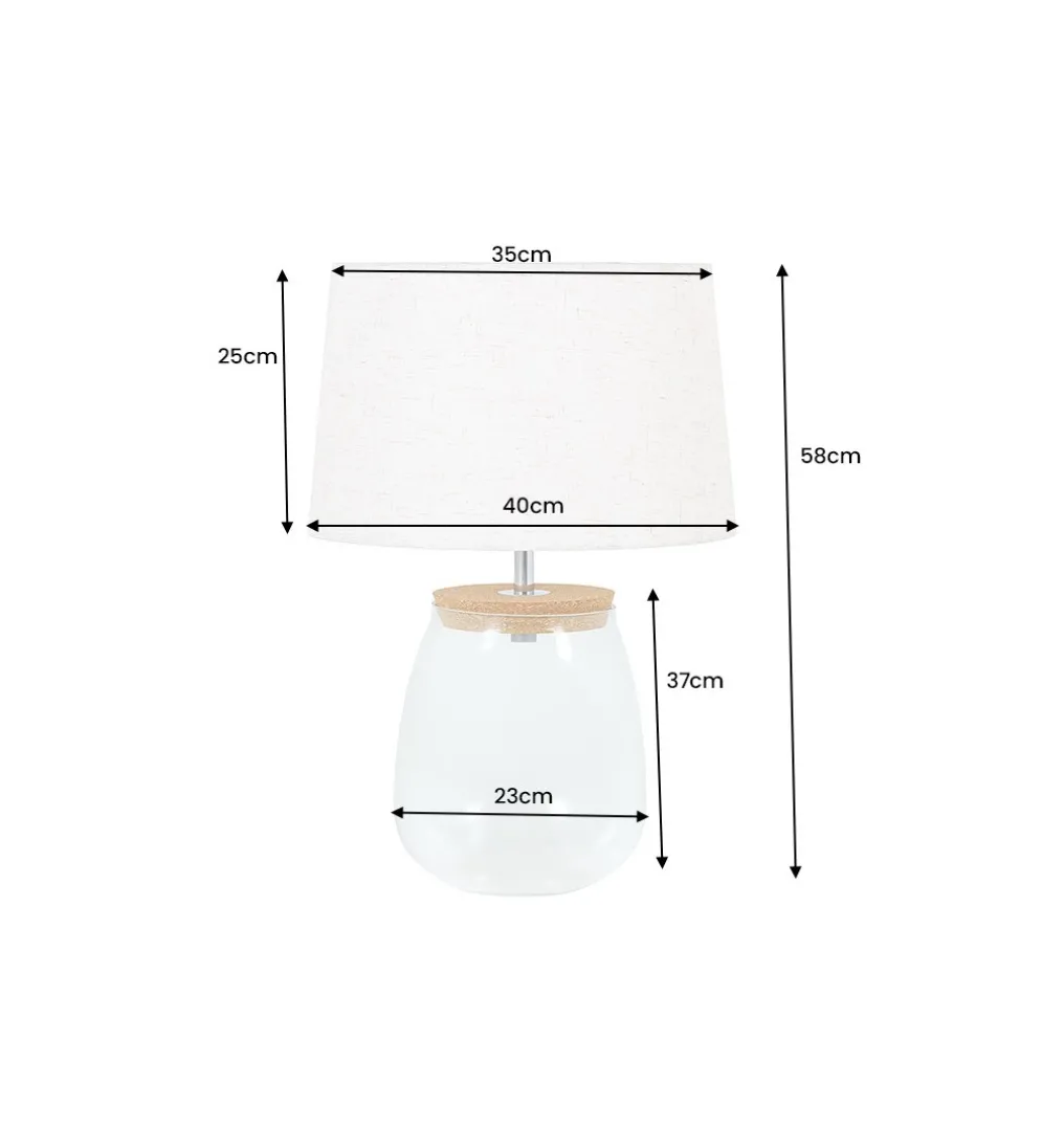 Lampa stołowa GLASI 40 cm transparentna