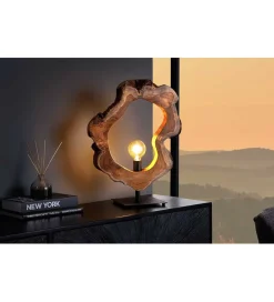 Lampa stołowa MIKO 55 cm drewno teak