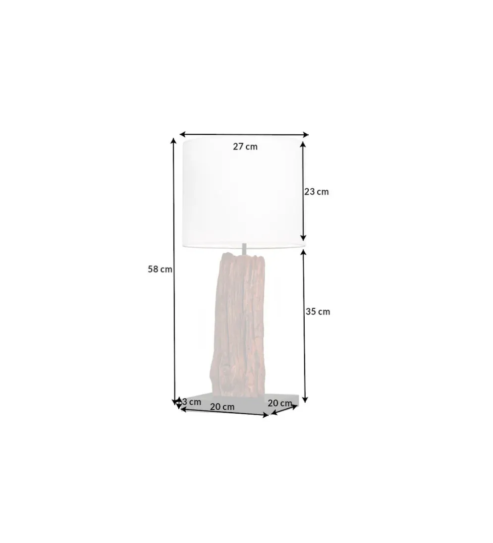 Lampa stołowa ROUSILIQUE 60 cm drewno dryfujące