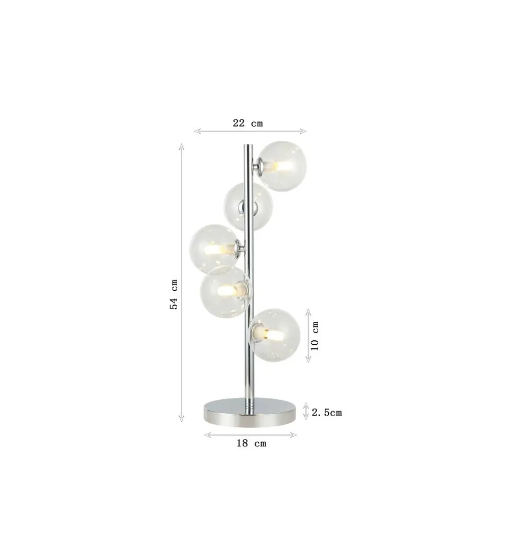 Lampa stołowa SCALA BALLS 54 cm chromowana