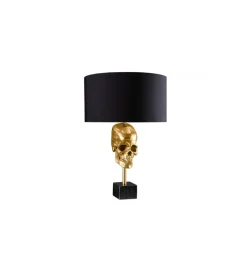 Lampa stołowa SKULL 40 cm złota