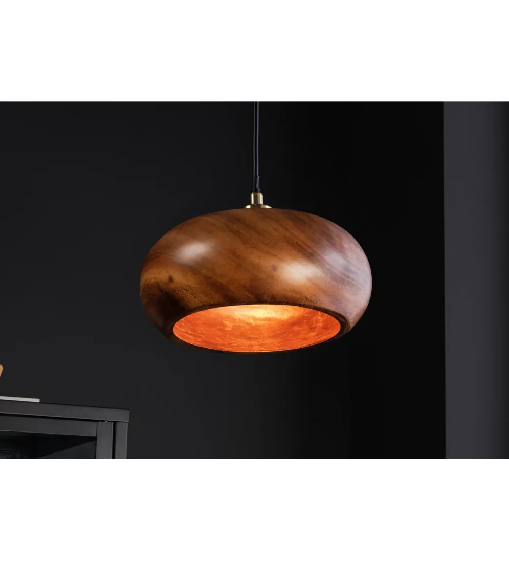 Lampa wisząca ALVA 25 cm drewno akacja