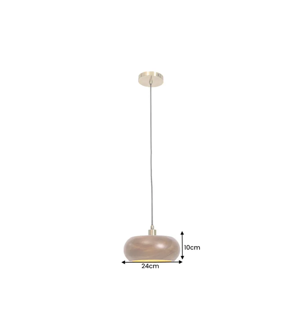 Lampa wisząca ALVA 25 cm drewno akacja