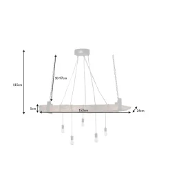 Lampa wisząca Barracuda 152 cm naturalna