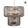 Lampa wisząca CELINK 80 cm złoto szara