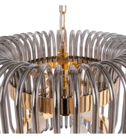 Lampa wisząca CELINK 50 cm złoto szara