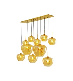 Lampa wisząca SPHERE AMBER TEN 160 cm złota