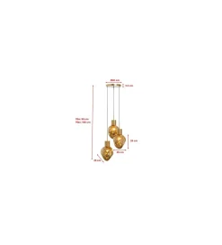 Lampa wisząca SUPERNOVA AMBER TRE 45 cm złota