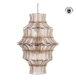 Lampa wisząca TEGOR 53 cm szare szkło