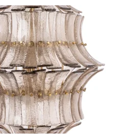Lampa wisząca TEGOR 53 cm szare szkło