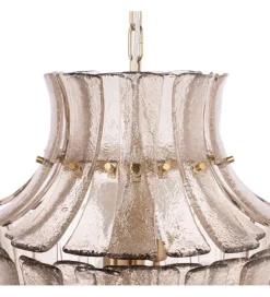 Lampa wisząca TEGOR 53 cm szare szkło