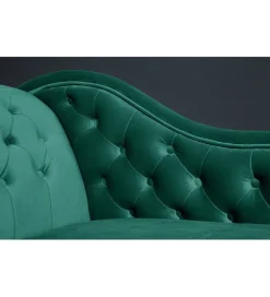 Leżanka BRIGIDA Chesterfield szmaragdowo zielony aksamit