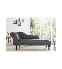 Leżanka Chesterfield BRIGIDA 170 cm Szary antyczny