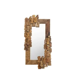 Lustro BE MIND 90 x 160 cm drewno naturalne