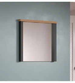 Lustro do przedpokoju ENNA 73 cm w optyce drewna mango