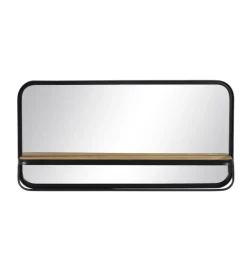 Lustro PERCHERO 80 cm drewno kauczuk czarne