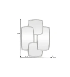 Lustro QUADRA 90 cm srebrny
