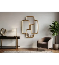 Lustro QUADRA 90 cm złota