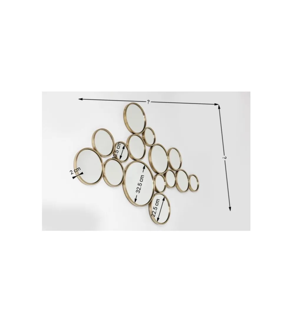 Lustro wiszące BUBBLES 138 x 93 cm złote