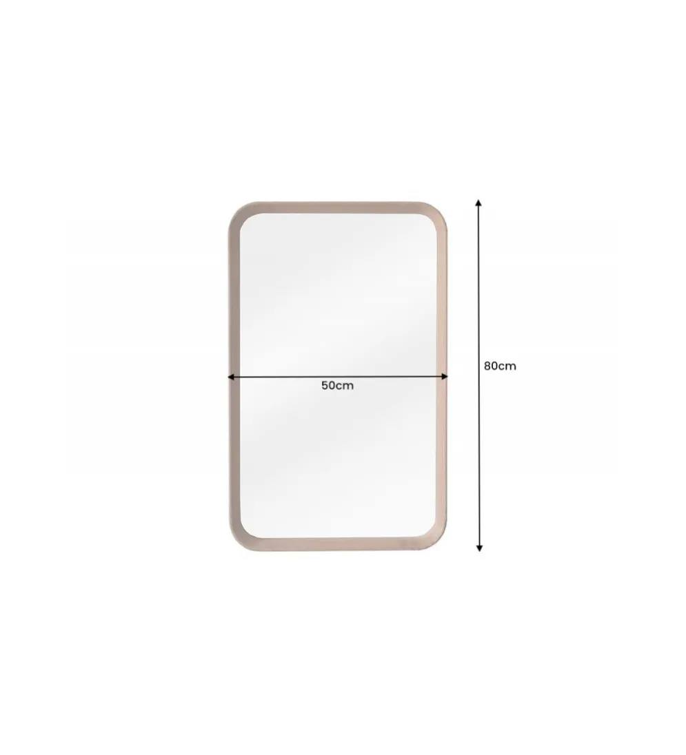 Lustro wiszące CORSE 50 cm drewno dąb