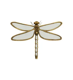 Lustro wiszące DRAGONFLY 46 x 36 cm stare złoto