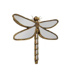Lustro wiszące DRAGONFLY 70 x 54 cm stare złoto