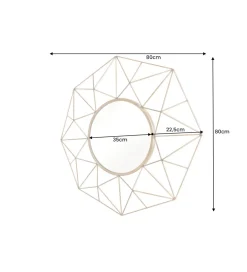 Lustro wiszące GORAN 80 cm złote