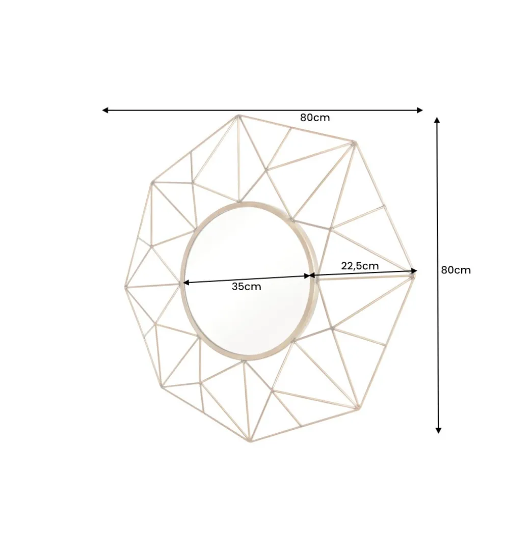 Lustro wiszące GORAN 80 cm złote