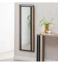 Lustro wiszące NAGATARO 45 x 100 cm czarne naturalne