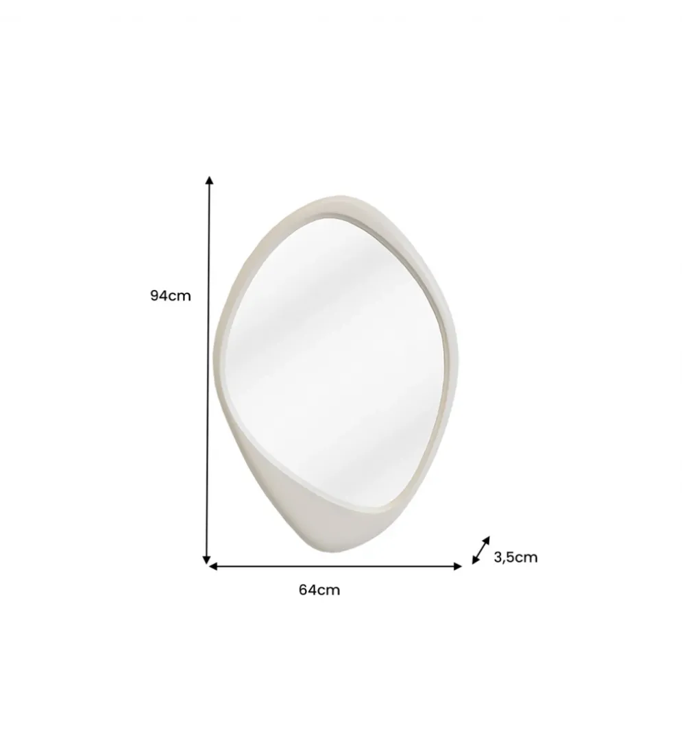 Lustro wiszące ORGANIC 90 cm beżowe