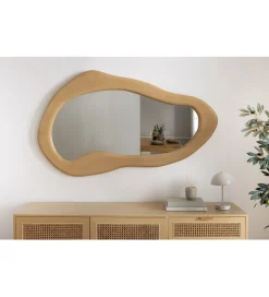 Lustro wiszące ORGANIC 130 cm drewno mango