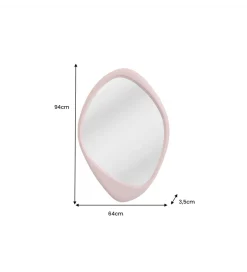 Lustro wiszące ORGANIC 90 cm różowe