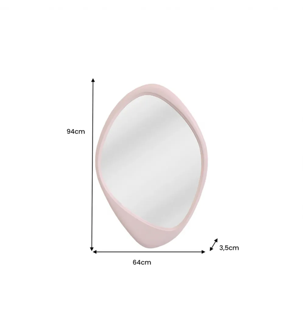 Lustro wiszące ORGANIC 90 cm różowe