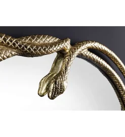 Lustro wiszące SNAKE XL 85 cm złote z elementem dekoracyjnym w kształcie węża