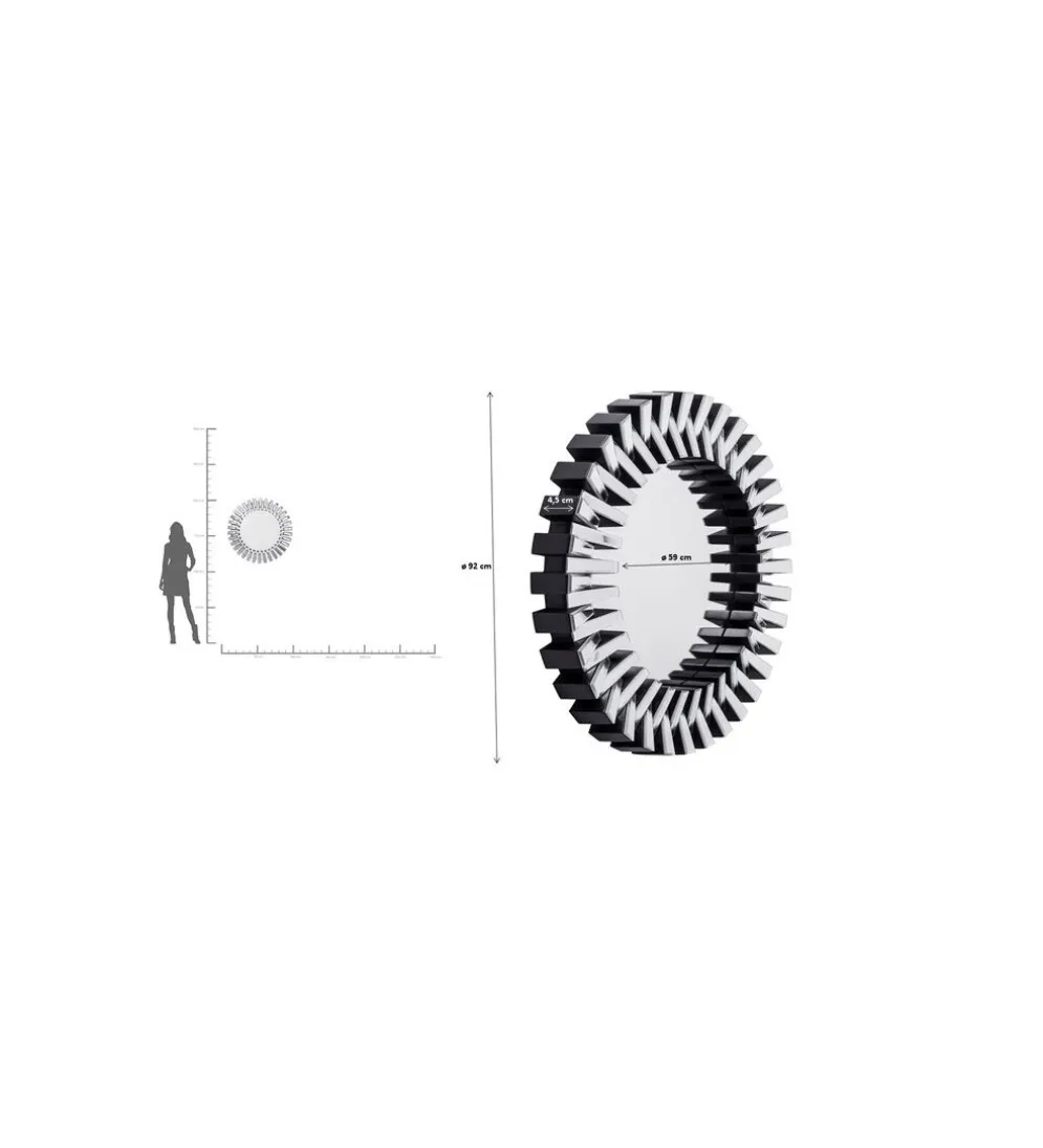Lustro wiszące SPROCKET 92 cm srebrne