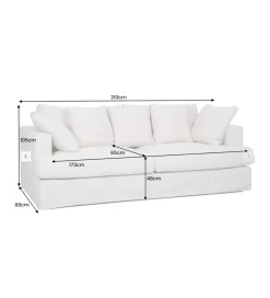 Modułowa sofa KILLIAN 94 cm z podłokietnikiem jasny beż