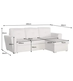 Narożnik APARTMENT 245 cm z funkcją spania beżowy