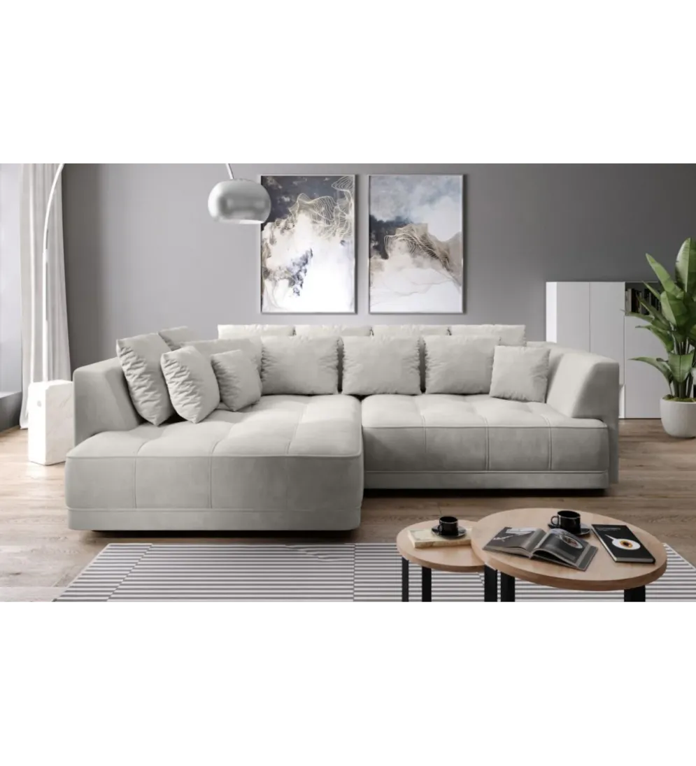 Narożnik z funkcją spania Big Sofa Tiga Box 286 cm z elektrycznie wysuwanym siedziskiem