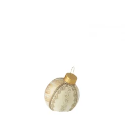 Ozdoba  Bauble 23 cm biało złota